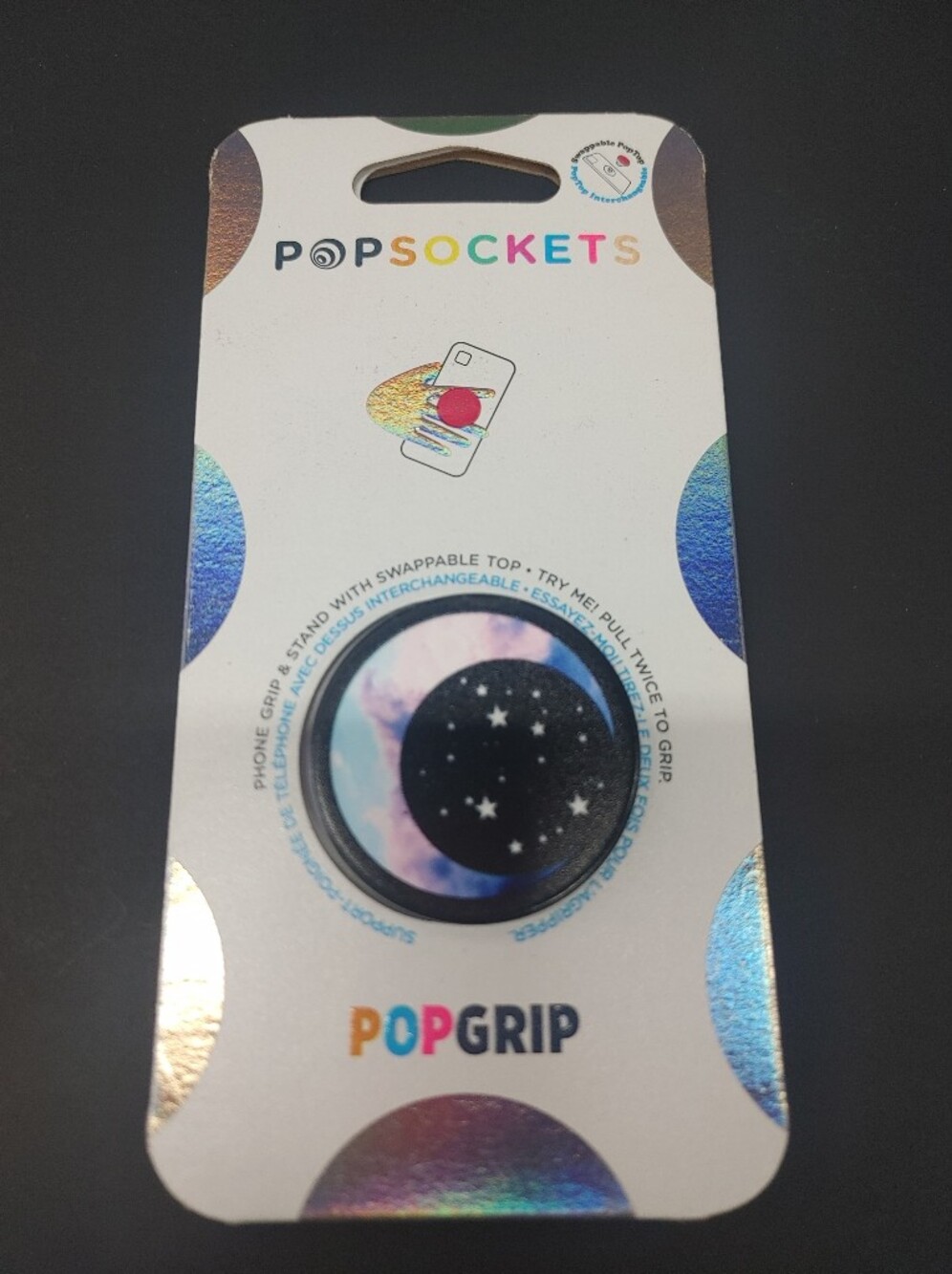 PopSocket Galaxy Moon Phone Grip - Black, Purple, Blue